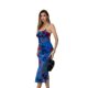 2024 New Color Velvet Burned Flower Spice Girls Hollow Out Back Slimming Sling dress Printed Large Swing Slim Dress