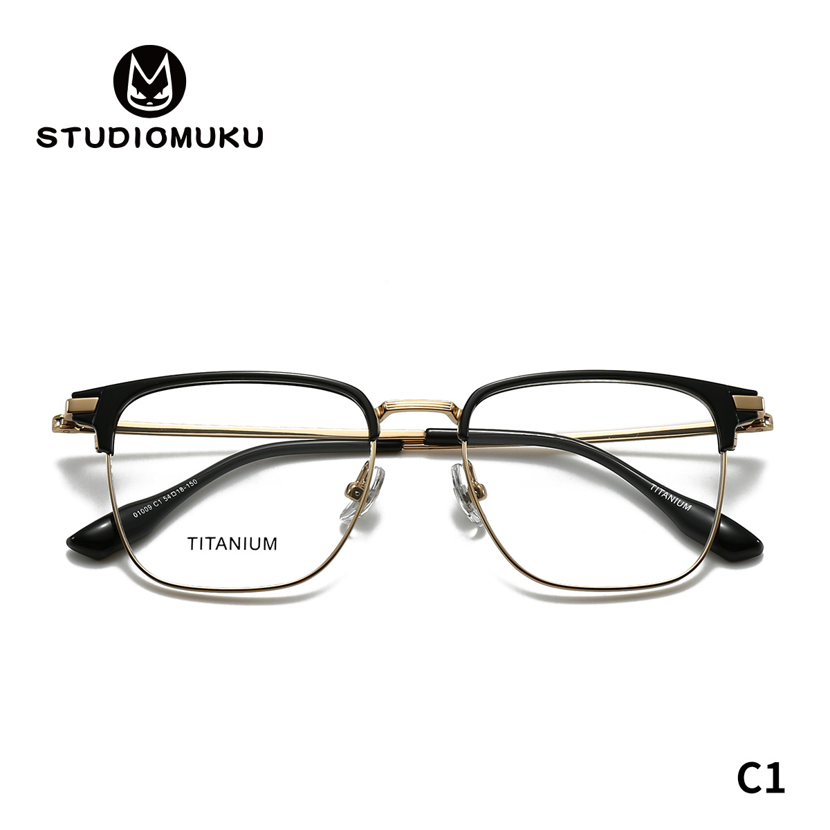 El deportista STUDIOMUKU puede perder un par de cejas cuadradas, montura de gafas, montura de medio marco