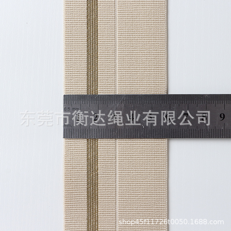 Fábrica de venta al por mayor 6cm costillas de color dobladas elásticas bordes de oro ropa interior pantalones cintura elástica