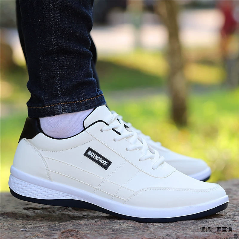Мужская обувь осень новая кожаная водонепроницаемая и вонючая беговая обувь мужская корейская повседневная дышащая кроссовка четыре сезона