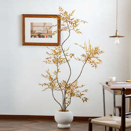 森空间仿真绿植南天竹氛围感室内客厅中古风落地盆栽大型假树装饰