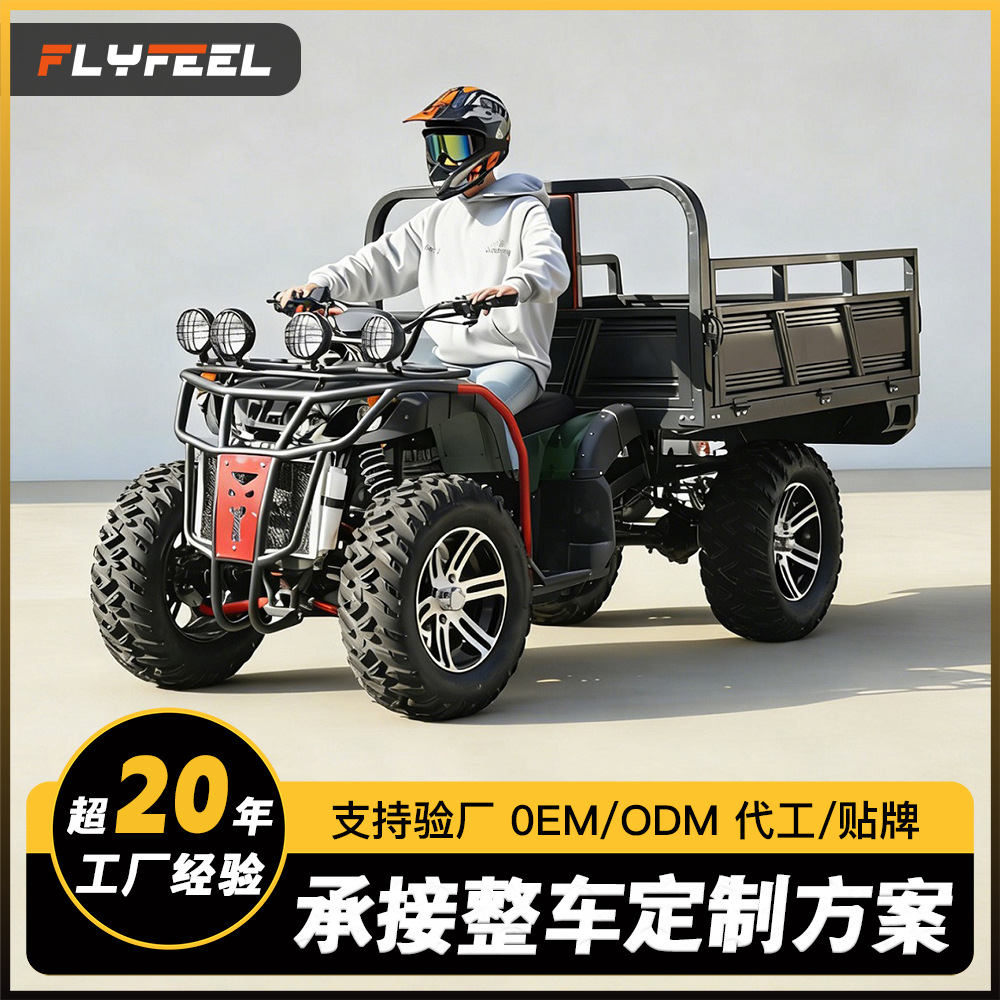 Cuatrimoto Agrícola 4WD con Volquete de Hierro y Plástico, Inicio Eléctrico para Campo