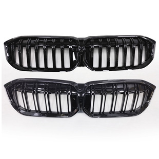 Suitable for Bmw's New 3 Series Modified Bright Black Grille 23 Models 3 Series G20G28 Modified Single-Line Double-Line Front Air Intake Grille