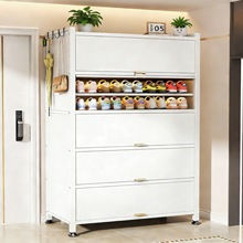 三箭钢制鞋柜2026新款家用门口落地多层防尘鞋架入户收纳置物柜