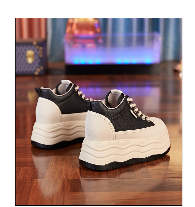 Giày sneaker nữ cổ cao đế dày tăng chiều cao trong — Màu đen chi tiết 21