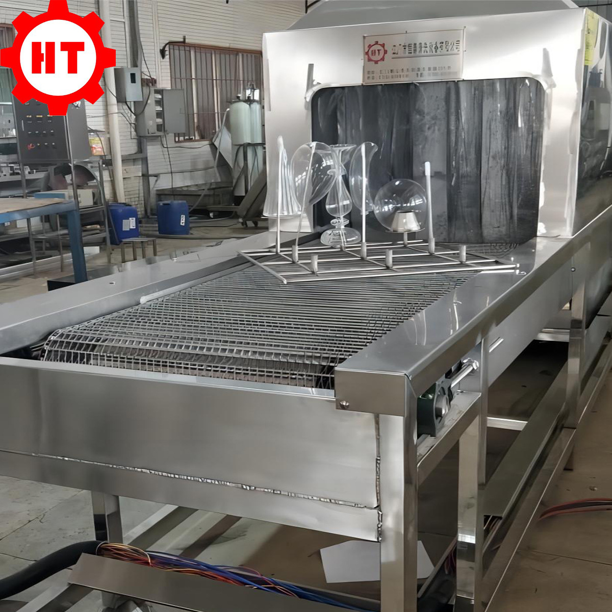 异形玻璃清洗机 弧形玻璃月牙形玻璃清洗烘干设备 玻璃清洗机