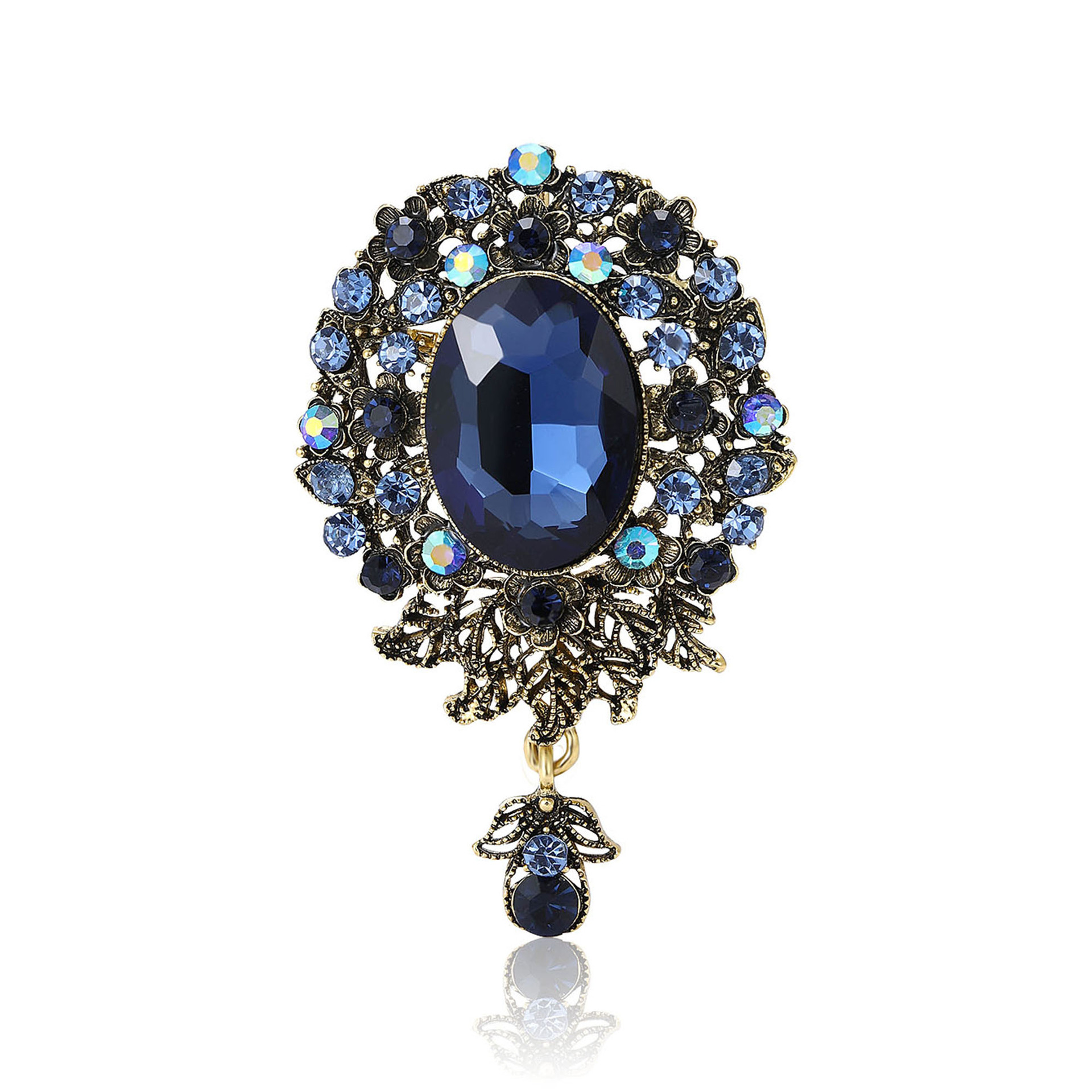 High-end Retro Palace Pendant Alloy Baroque Brooch Fashion Elegant Women's Clothing Corsage Jewelry Pin