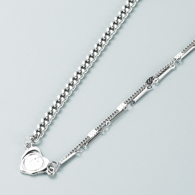 fashion trend pearl stitching heart star titanium steel necklace simple niche design necklacepicture4