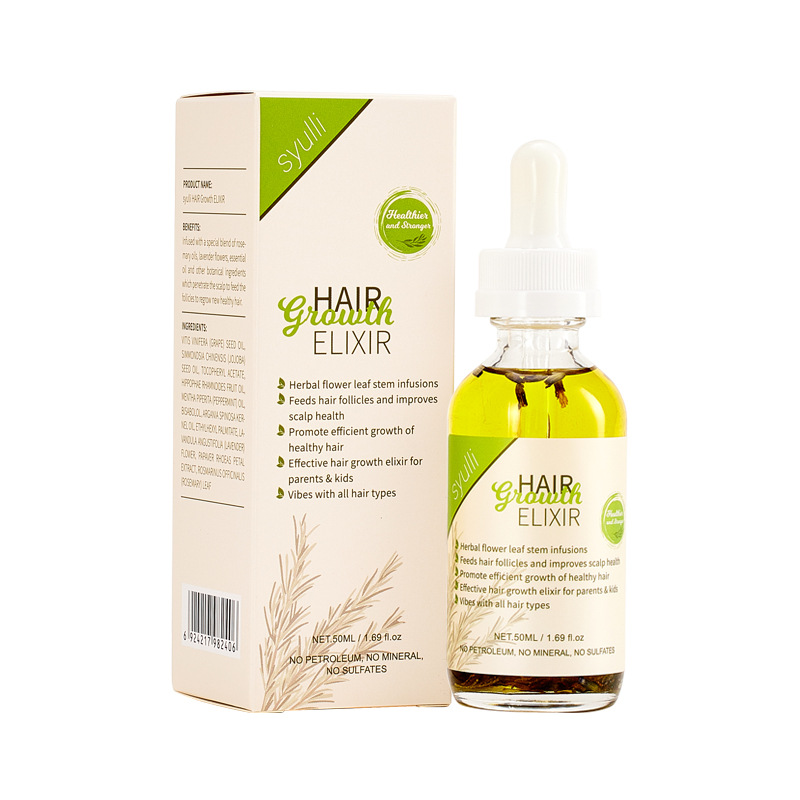 Cross-Border Herbal Hair Oil Rosemary Anti-Hair Loss Anti-Breakage Scalp Massage Oil Thickening Hair Care Essential Oil Hairline