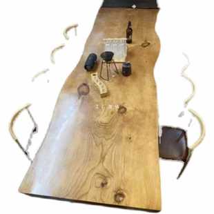 ✅ Pine Log Solid Wood Large Board Tea Table Whole Piece Natural Side Dining Table Desk Desk Workbench Set