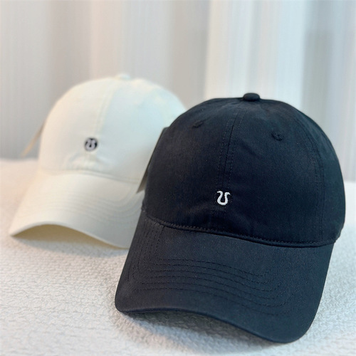 Solid Color 100% Cotton Water Washed Baseball Cap Women's Korean Version Show Small Face Simple Versatile Sun Protection Soft Top Couple's Style Bucket Hat Trendy 