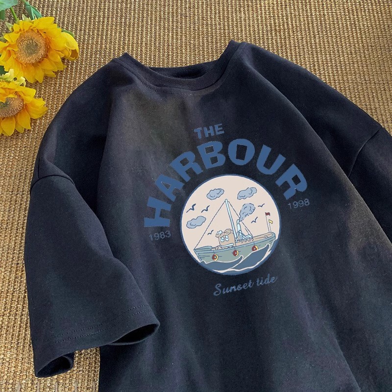 American Style Retro Pure Cotton Short-sleeved T-shirt Women's Summer Design Sense Niche Chic Hong Kong Style Women's Base Shirt Top Trendy