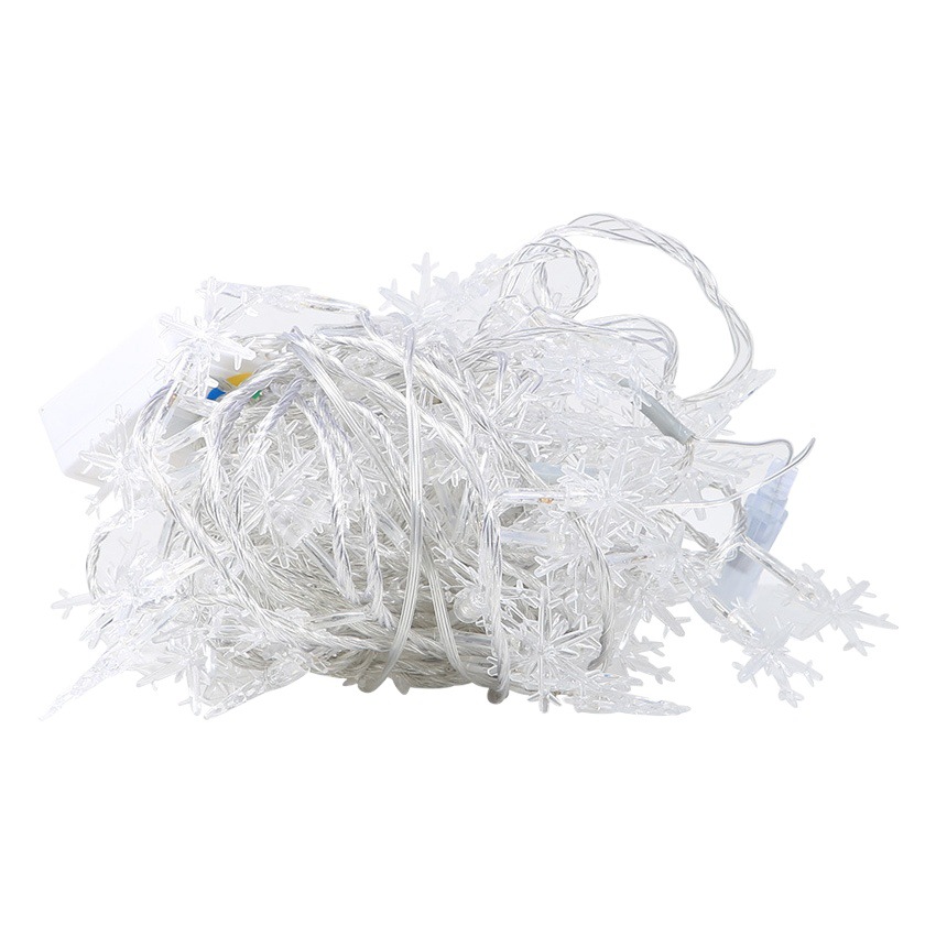 LED Cadena de luz de copo de nieve plug-in USB batería luz solar Cadena de luz de vacaciones al aire libre camping atmósfera decorativa Cadena de luz de colores