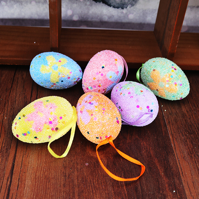Spot huevo de Pascua 4*6 estampado con puntos de espuma decorativos colgantes Escena escaparate entrega de una pieza