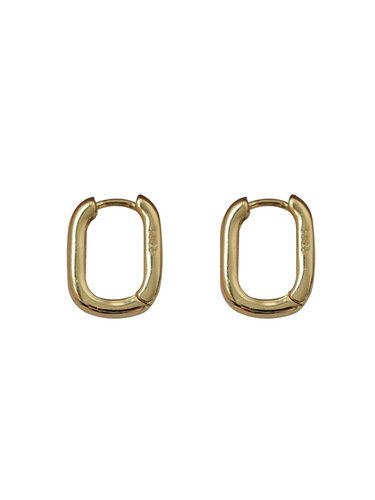 French U-shaped oval earrings for women, simple cold style circle earrings, fashionable earrings, retro sterling silver earrings, trendy