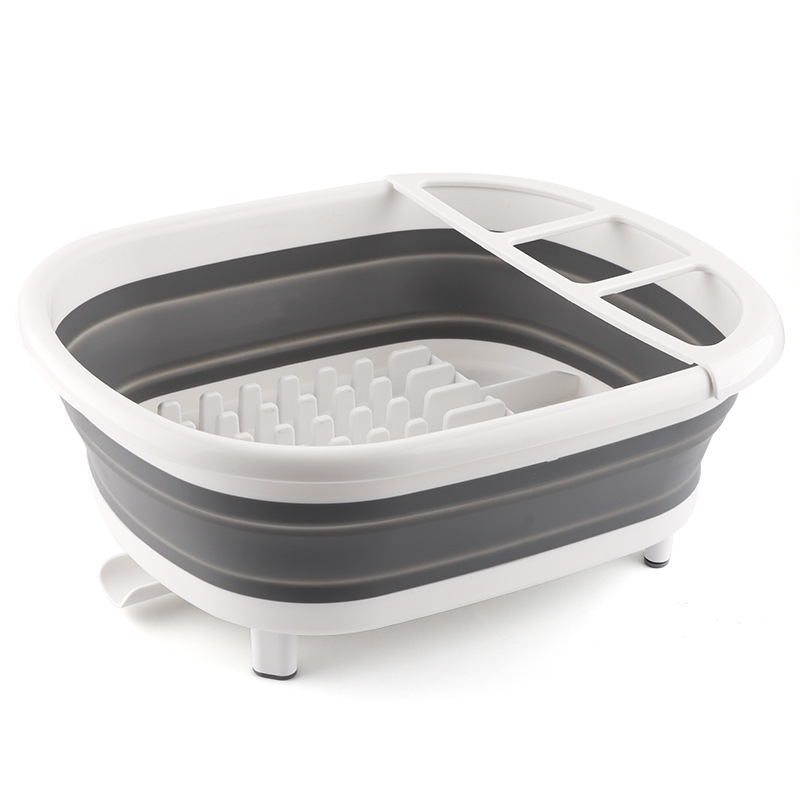 Foldable Kitchen Dish Rack Creative Bowl Plate And Chopstick Storage Drainer For Dishes_voghion.com
