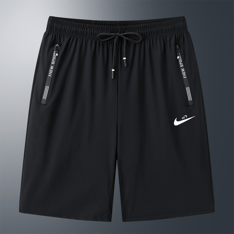 Men's Shorts 2024 Summer New Sports Casual Knee-Length Pants Trendy Straight-Leg Ice Silk Quick-Dry Pants High Elasticity Men's Wear