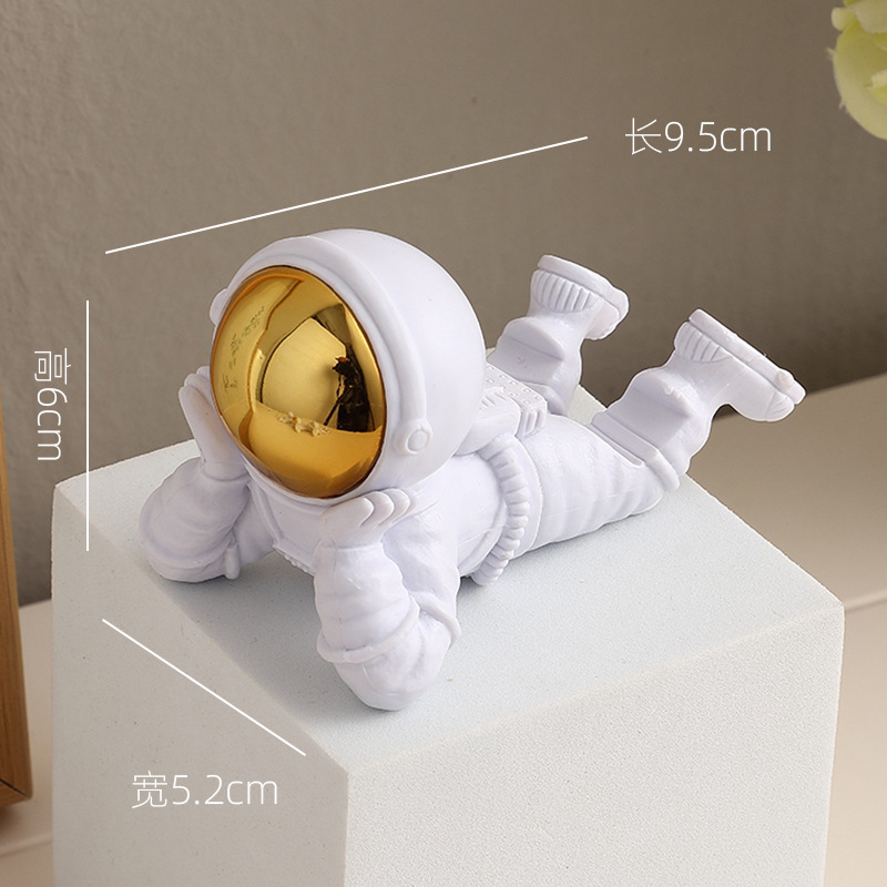 Adorno de astronauta de lujo ligero, dispositivo para ver series en vivo, soporte para transmisión en vivo, soporte para teléfono de lectura perezosa, escritorio de alta estética