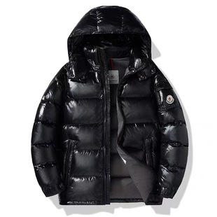 M Mengjia Bai Maya Maya Classy No-Wash Glossy Versatile White Duck down Thickeneded down Jacket Couple Outwear Trendy