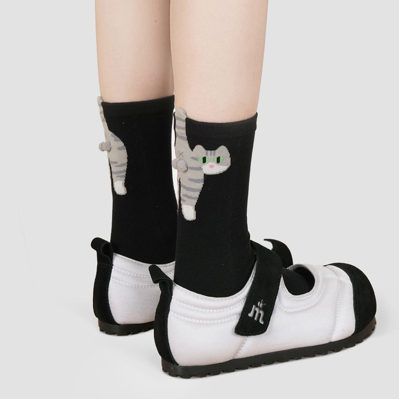 猫の卵かわいい猫オレンジ猫尻猫シンプルな日本製ミッドカーフソックス通気性のあるカップルソックス夏の新しい靴下|undefined
