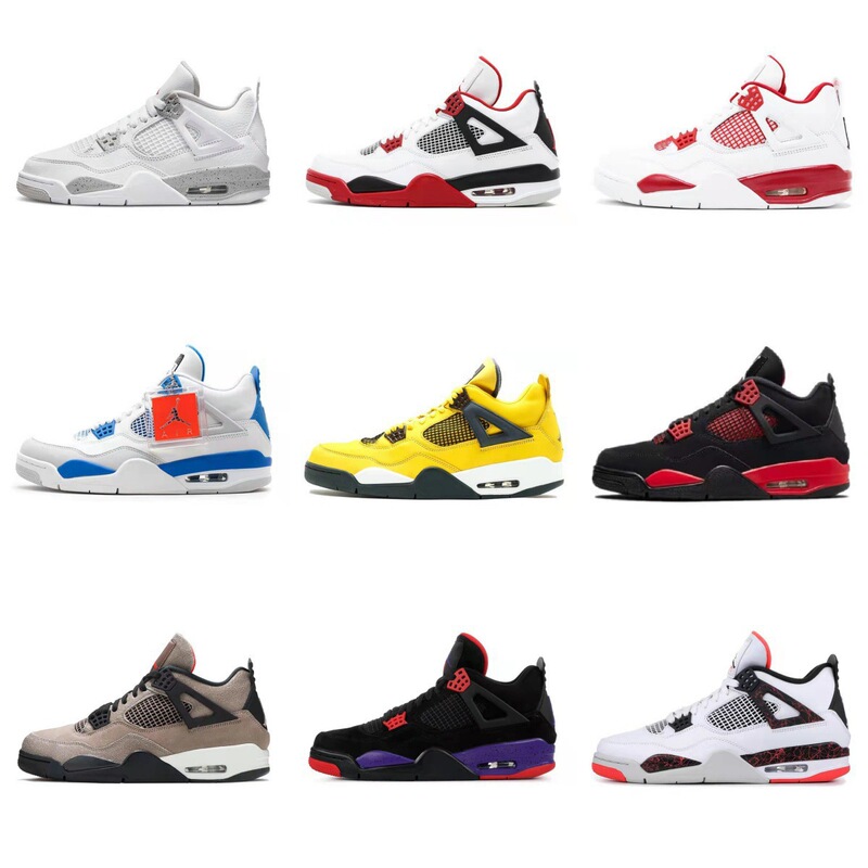 Putian Shoes Pure Original Aj4 Paris White Oreo Hot Lava Electric Mother Yellow Joe 4 Sports Couple Aj1 Basketball Shoes