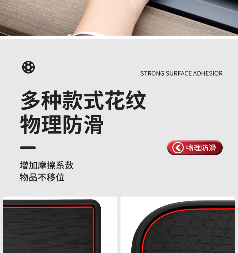 Car Anti-Slip Mat for Dashboard, Parking Number Plate Holder, Phone Holder, Car Interior Accessories