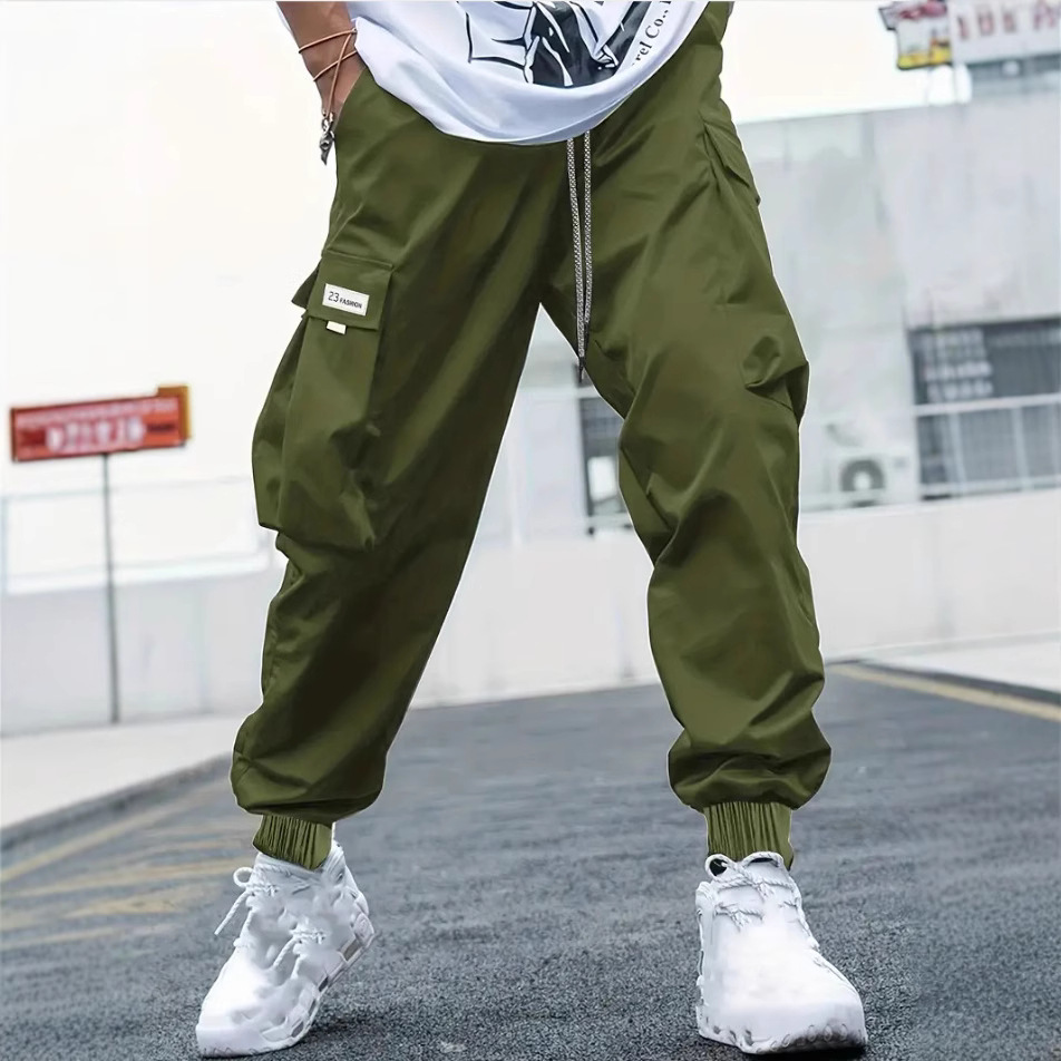 Cross-Border Men's Plus-Size Work Pants Japanese Style Trendy Brand Men's Casual Pants Multi-Pocket Loose Jogger Pants All-Season Style