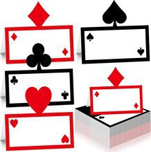 跨境热销扑克之夜席位卡红心主题生日派对桌面摆饰装饰用品