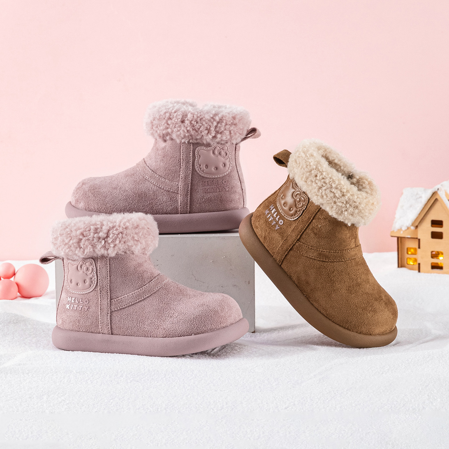 Girls Snow Boots 2025 New Winter Plus Velvet Thickened Cotton Shoes Winter Shoes Children's Boots Snow Boots Short Boots