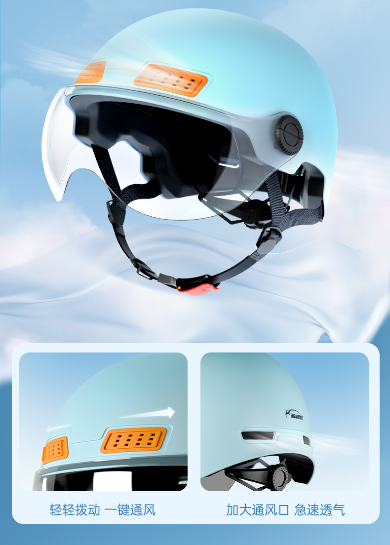 Electric motorcycle helmet for men and women