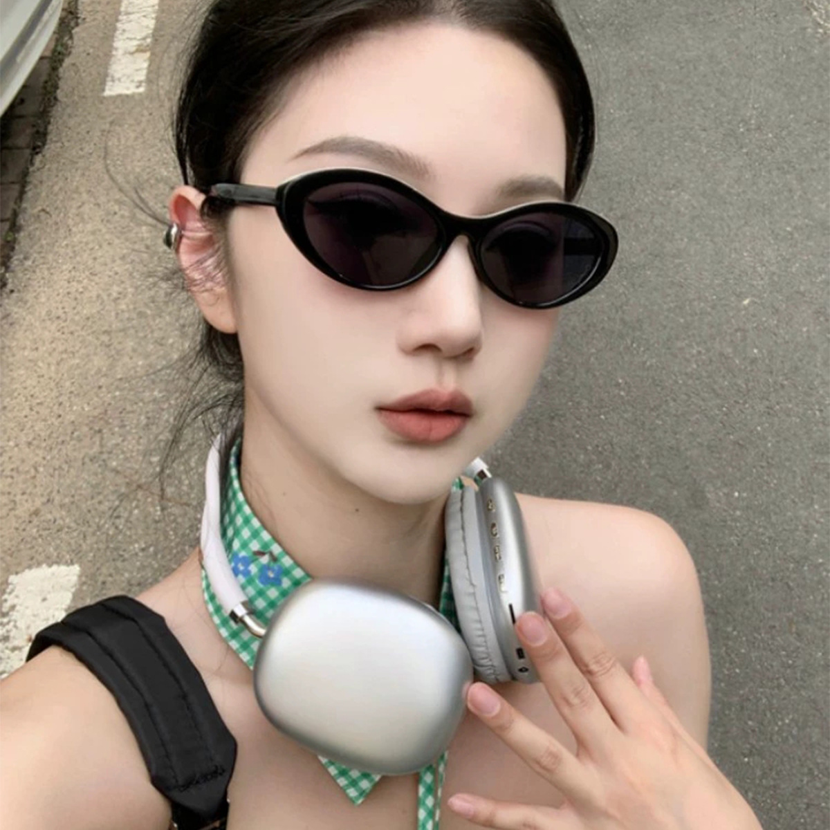 Nuevo europeo y americano retro personalizado gato ojo calle moda estilo fresco de moda todo fósforo al aire libre UV-prueba gafas de sol