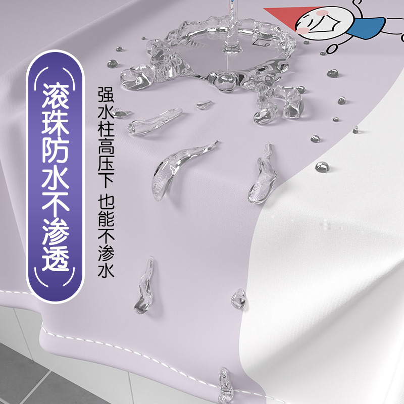 Cortina de ducha poliéster Amazon popular Impresión digital baño húmedo y seco partición impermeable