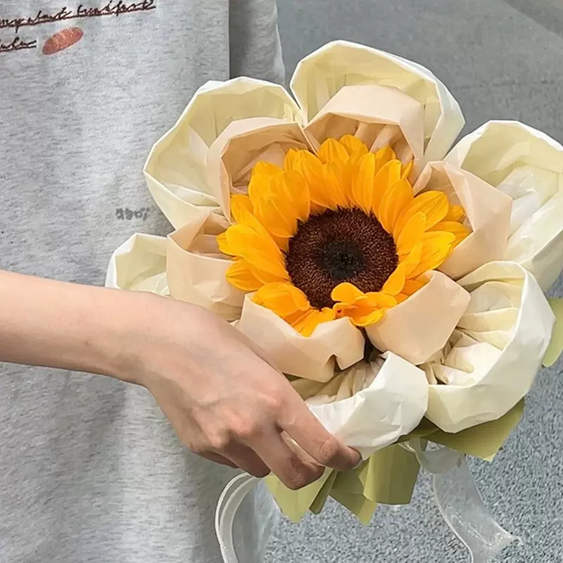 创意巨型超大向日葵花束永生仿真花成品拍照打卡工艺品批发母亲节