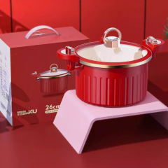 新型ローマ鍋多機能料理鍋家庭用微圧鍋大容量双耳エナメル鍋プレゼント鍋具