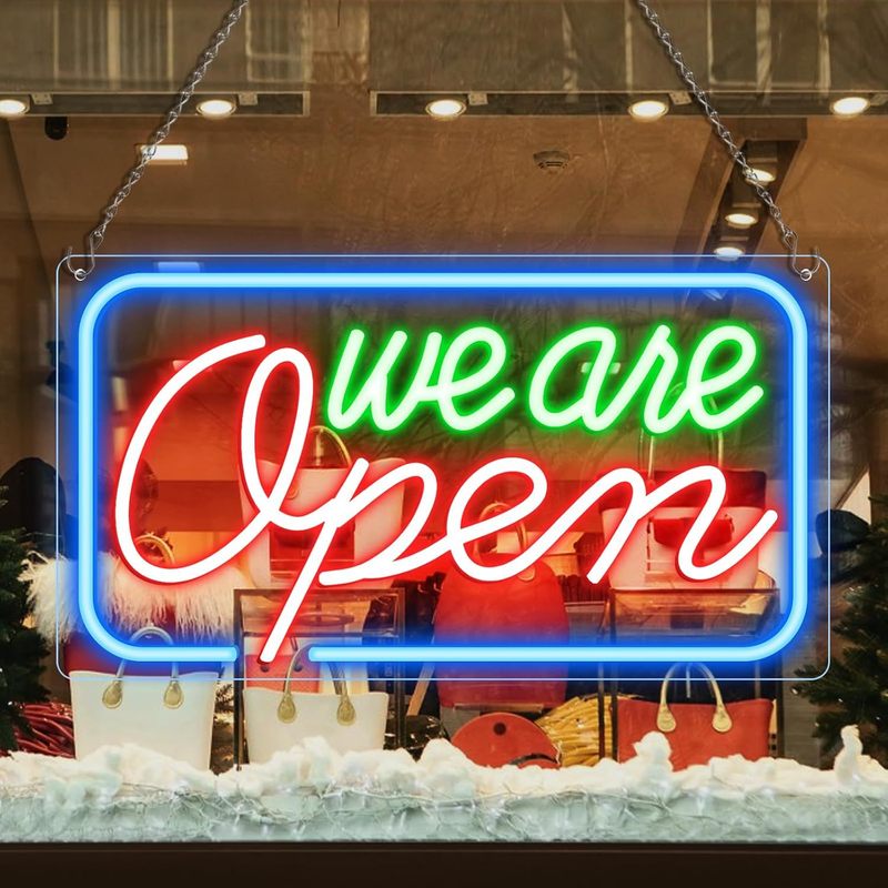 跨境open霓虹灯发光字营业中USB口亚克力LED酒吧造型霓虹灯牌工厂|undefined