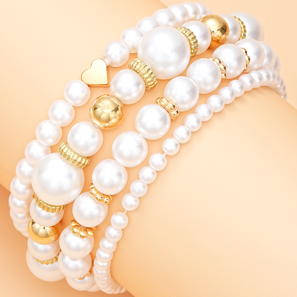 Pearl Beaded Bracelet Set - Elegant White Pearl Bracelet Duo_voghion.com