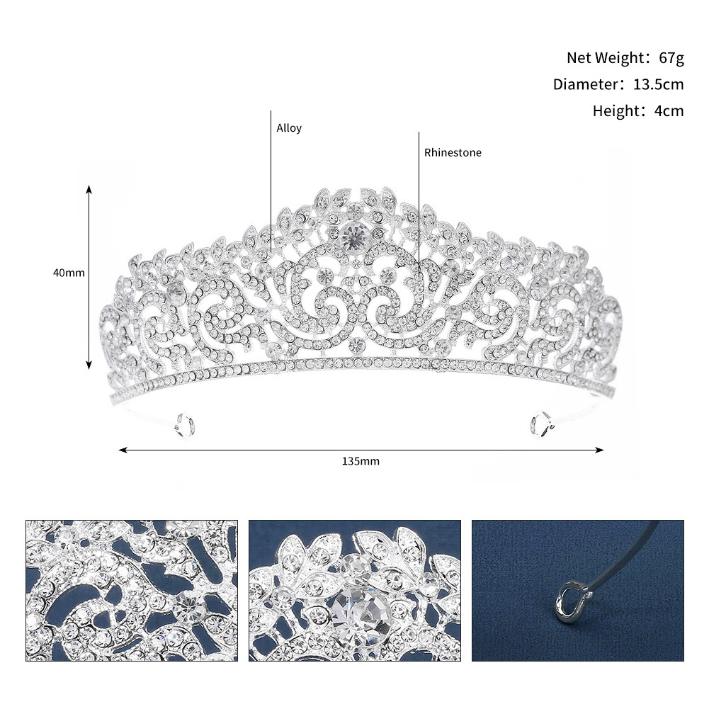 Vintage Style Crown Alloy Inlay Rhinestones 1 Piece