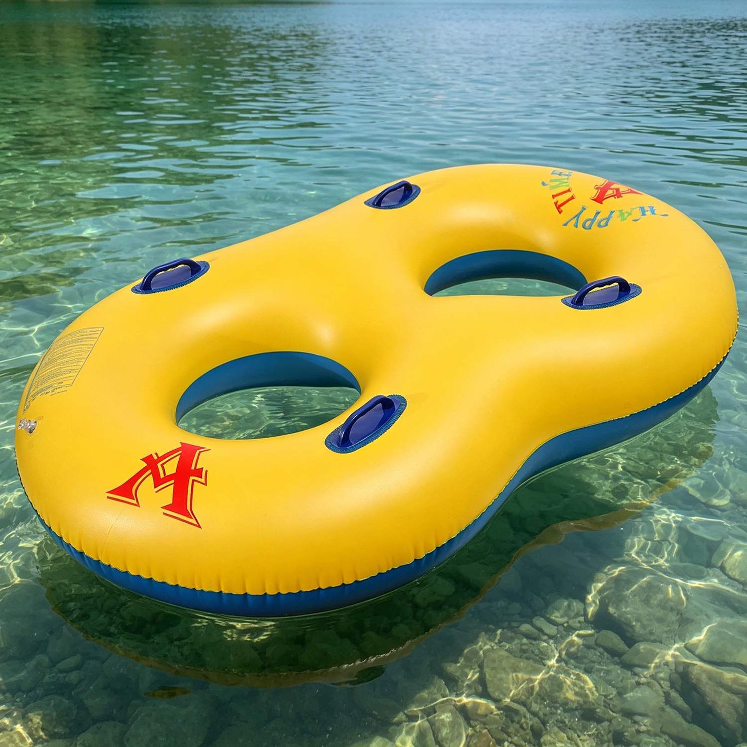 Inflatable water swimming ring for double for swimming