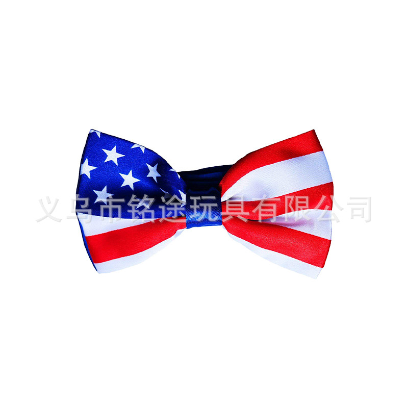 Día de la Independencia de EE. UU. Viste a la bandera, ropa a rayas, accesorios fotográficos, moda, estilo británico, corbata, decoración de collar