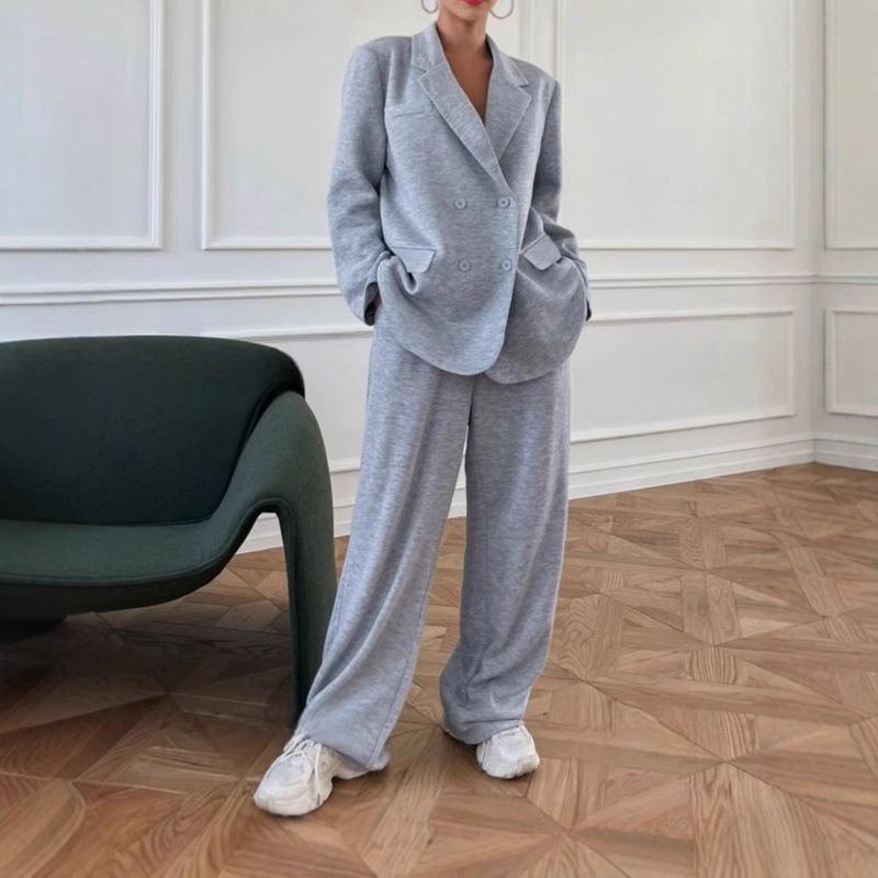 Cross-Border 2026 Fashionable Casual Women's Small Suit Two-Piece Set Amazon Solid Color Style Suit Set for Women Cross-Border 2026 Fashionable Casual Women's Small Suit Two-Piece Set Amazon Solid Color Style Suit Set for Women