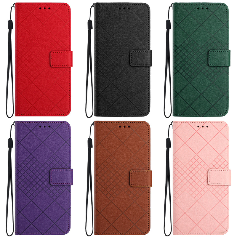 Suitable for Wish5 Mobile Phone Leather Case Sense9 Diamond Pattern Card Wallet Protective Case Tcl 605 Pure Color Shell Suitable for Wish5 Mobile Phone Leather Case Sense9 Diamond Pattern Card Wallet Protective Case Tcl 605 Pure Color Shell