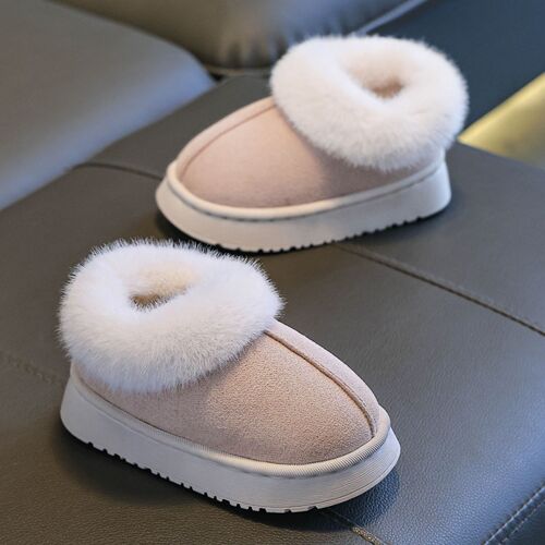Children's snow boots, cotton shoes, cotton slippers, bags and heels, autumn and winter new style indoor and outdoor fluffy shoes for small, medium and small children