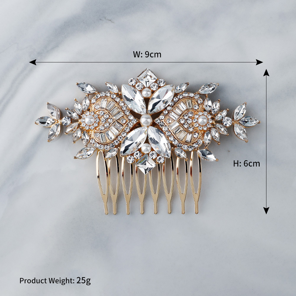 Pearl Rhinestones Simple Retro Style Hair Comb Bridal Combing Hair Accessories display picture 5