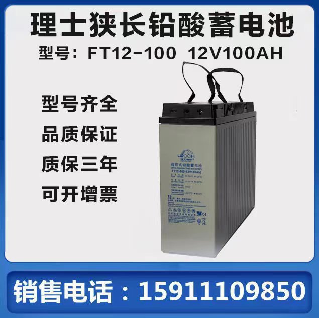 理士狭长型12V100AH铅酸免维护蓄电池FT12-100太阳能通讯机柜基站