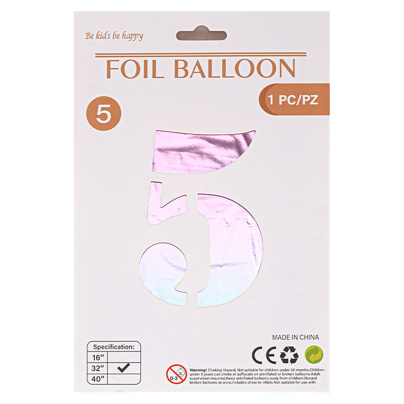 32 pulgadas Tarjeta de papel digital OPP globo de embalaje independiente fiesta de cumpleaños ambiente decorativo globo