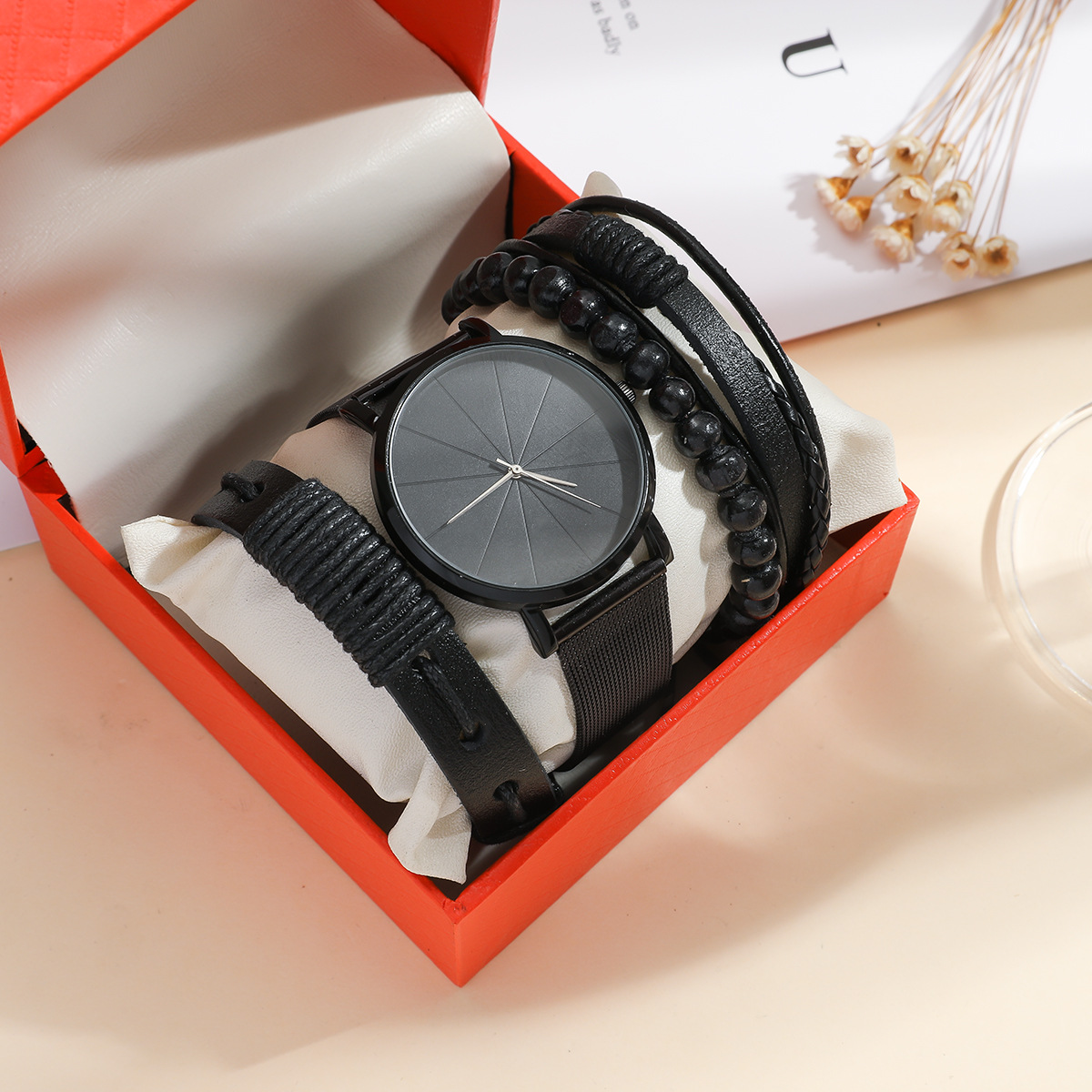 Reloj de pulsera de cuero para hombre, nuevo, moderno, de fábrica, estilo empresarial, sencillo y a la moda, venta al por mayor en stock.
