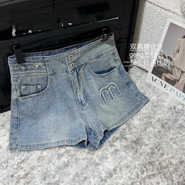 牛仔裤2024年新款女夏季薄款韩版miu系设计感小众洋气减龄短裤潮