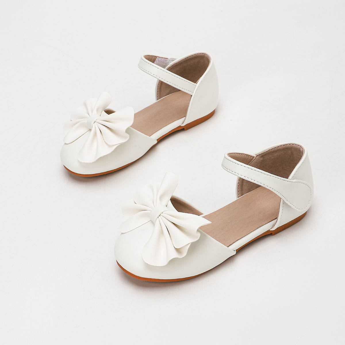 Cross-Border Girls' Shoes, Little Girls' Round-Toe Cute Single Shoes, Summer Princess Shoes, New Hollow Bow Children's Sandals