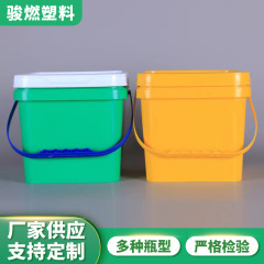 現物5L手持ち化学工桶猫食糧角型プラスチック桶塗装桶プラスチック密封桶収納包装桶
