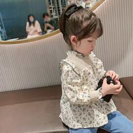2021款碎花衣服女童童装衬衫 儿童春夏秋长袖衬衫